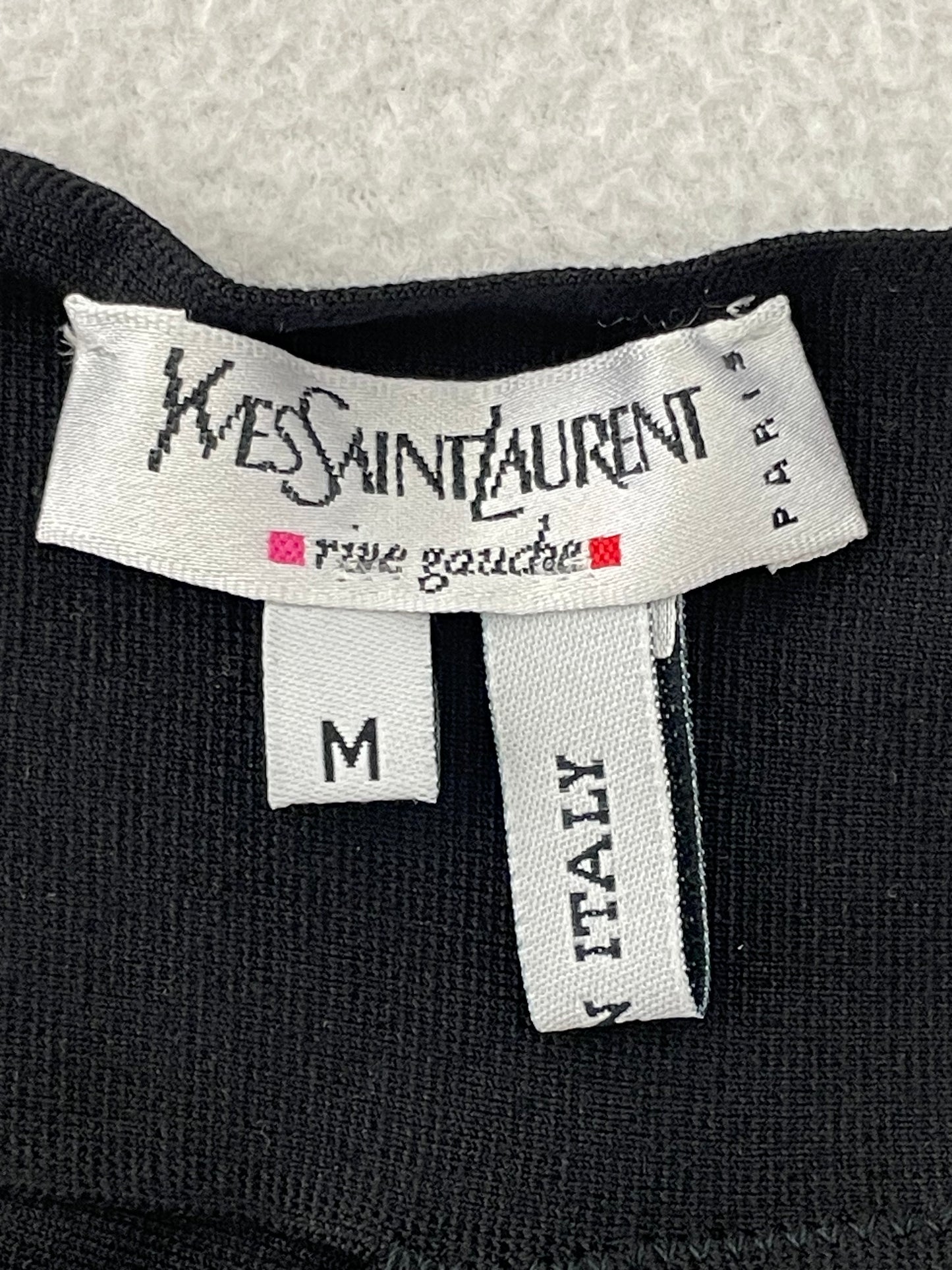 S/S 2001 Yves Saint Laurent by Tom Ford Runway Bandage Black Bandage Strappy Strapless Cropped Top Belt