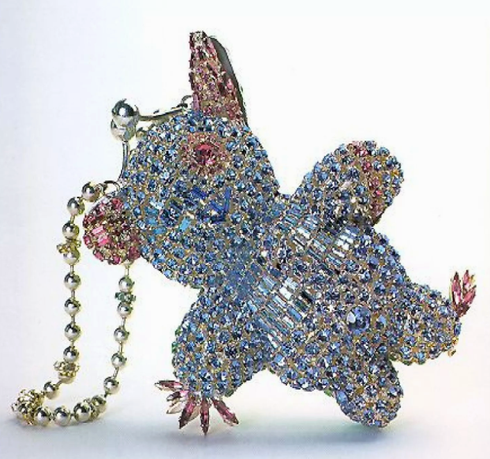 2002 Christian Lacroix Haute Couture Crystal Teddy Bear Minaudiere Handbag Clutch