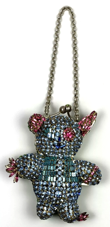 2002 Christian Lacroix Haute Couture Crystal Teddy Bear Minaudiere Handbag Clutch
