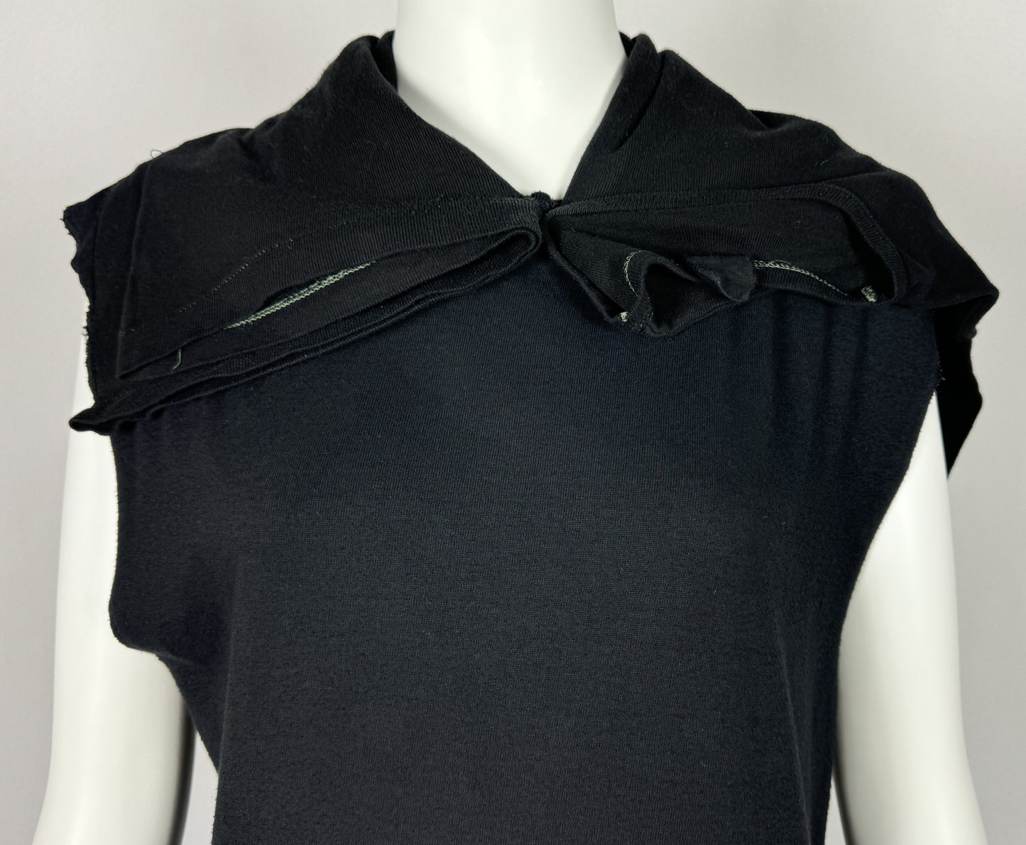F/W 2002 Maison Martin Margiela Artisanal Black Deconstructed T-Shirt Maxi Dress