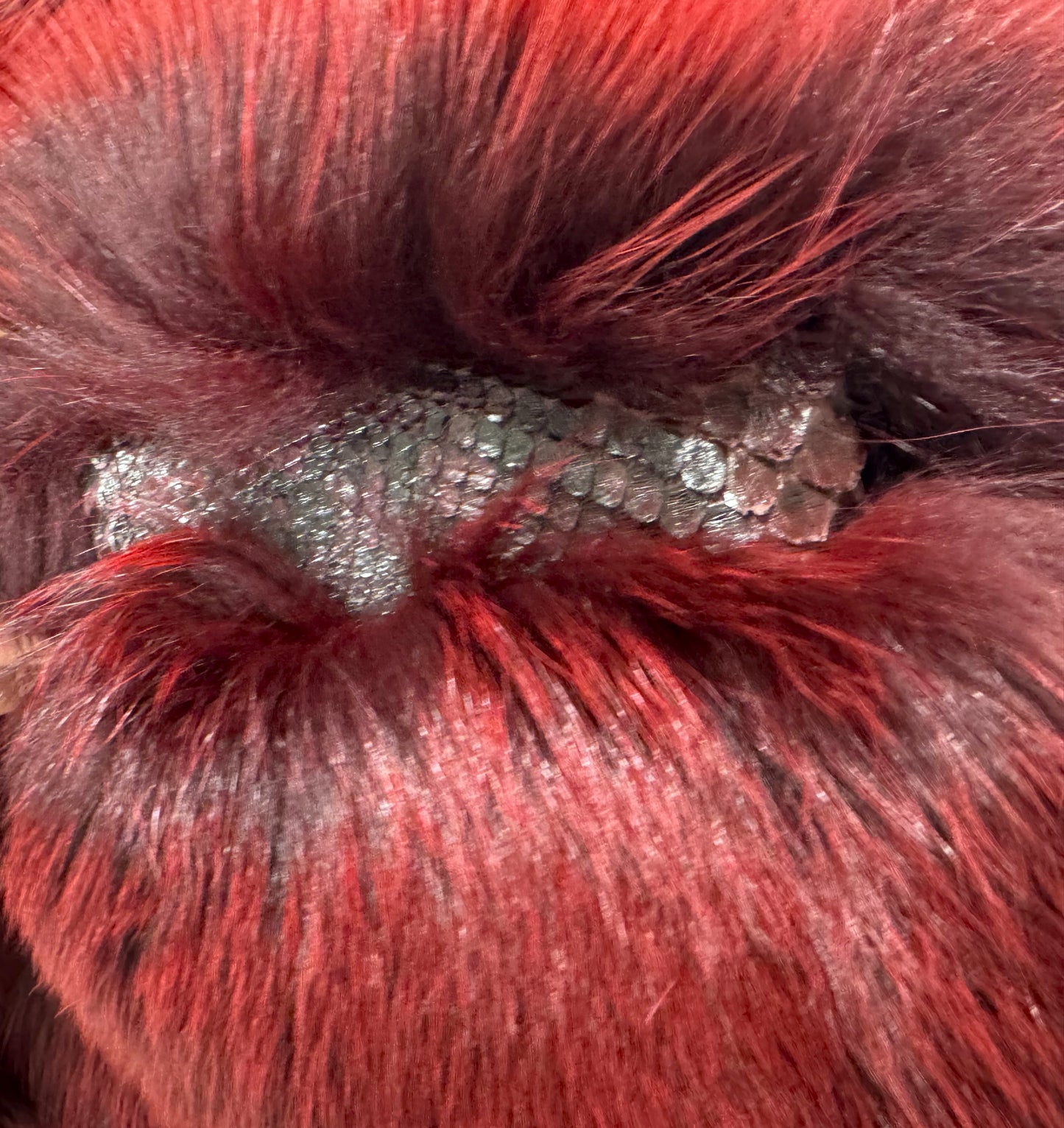 F/W 2002 Roberto Cavalli Red Fox Fur Chubby Jacket Coat w Python Snakeskin