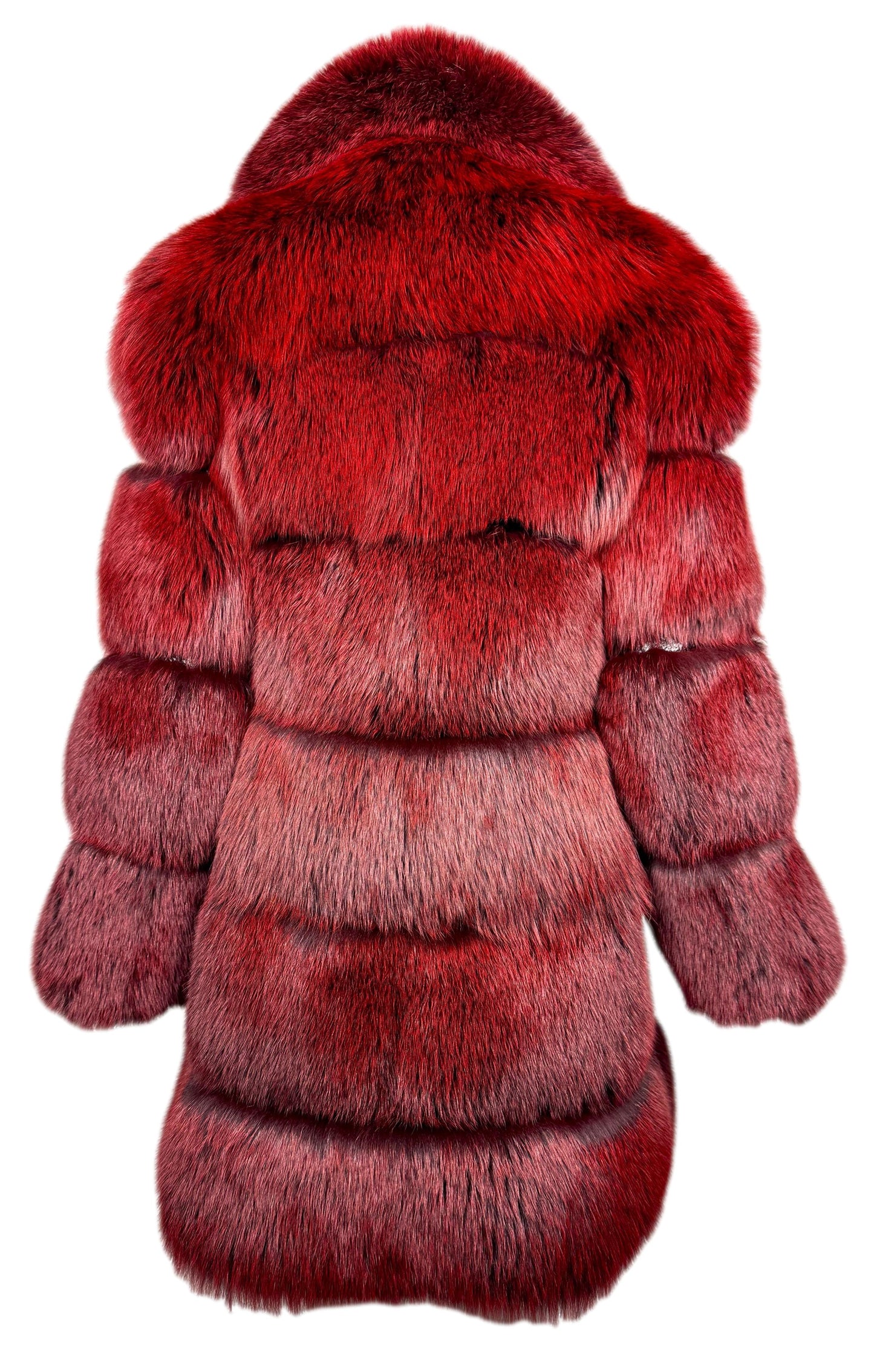 F/W 2002 Roberto Cavalli Red Fox Fur Chubby Jacket Coat w Python Snakeskin