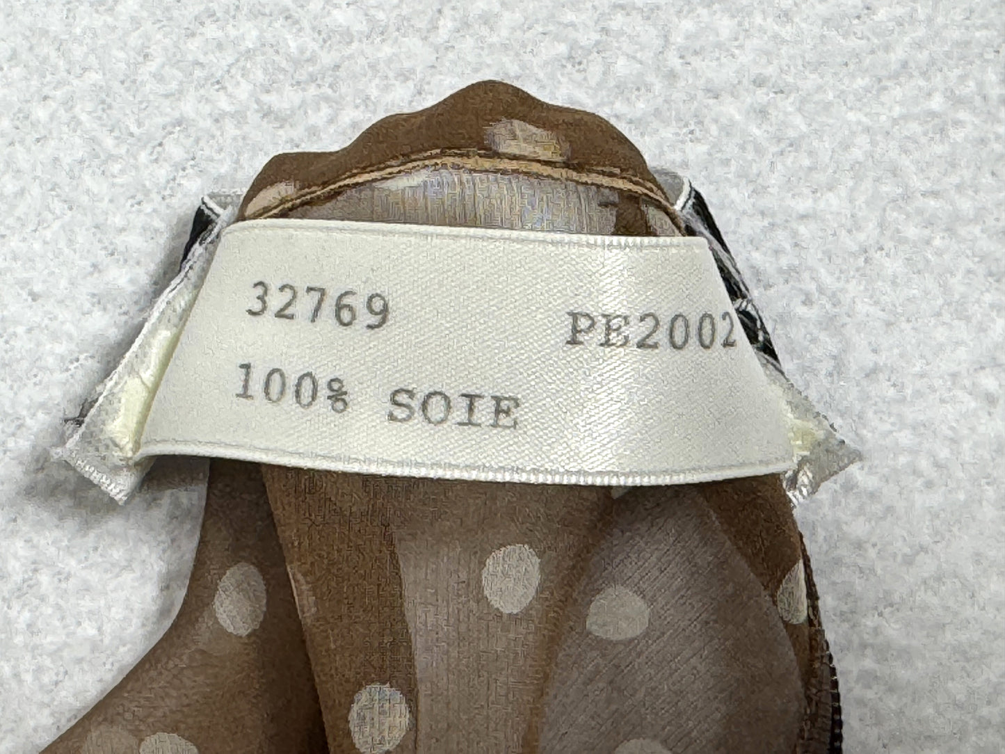 S/S 2002 Christian Dior x John Galliano Haute Couture Runway Sheer Brown & Ivory Polka Dot Silk Maxi Skirt