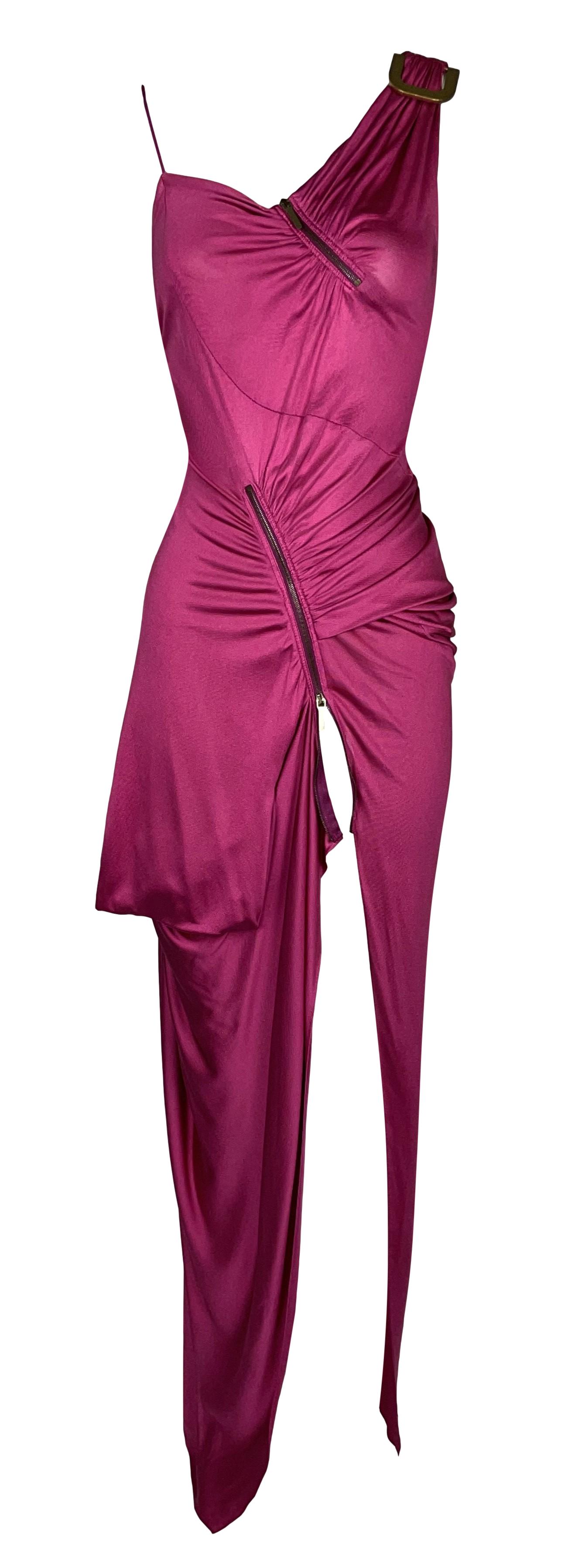 S/S 2002 Christian Dior by John Galliano Hot Pink High Zipper Slit Max My Haute Wardrobe S/S 2002 Christian Dior by John Galliano Hot Pink High Zipper Slit Max My Haute Wardrobe