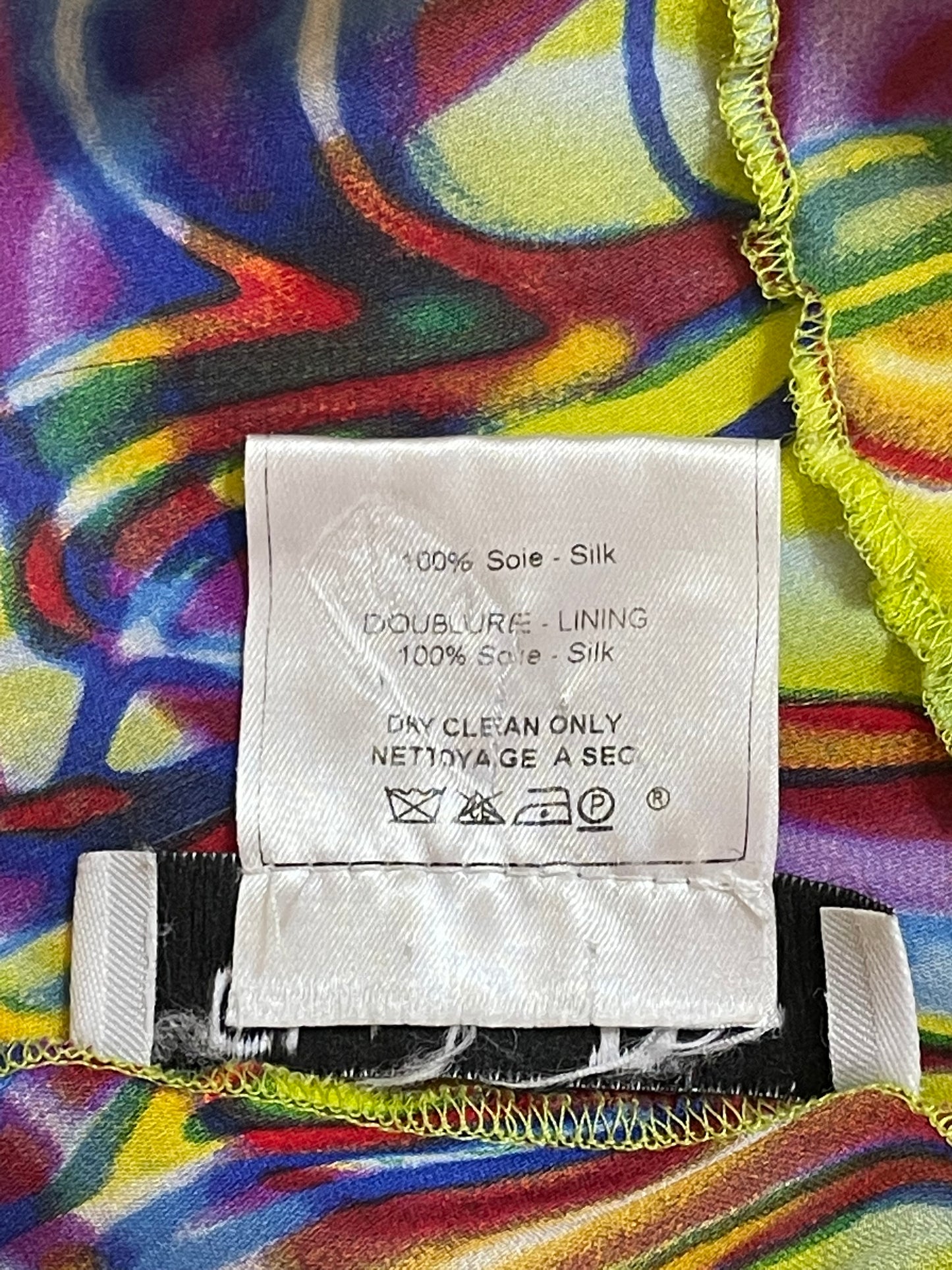 S/S 2002 Christian Dior by John Galliano Neon Yellow Spray Paint Graffiti Silk Maxi Dress