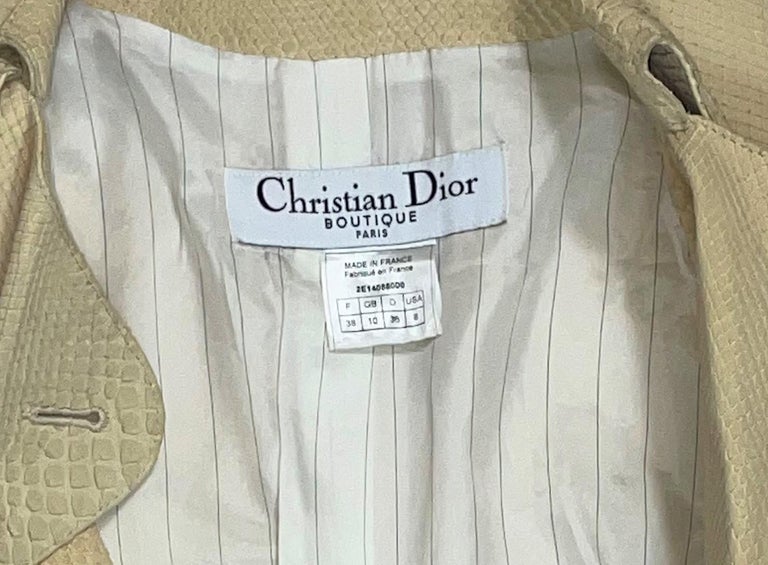 S/S 2002 Christian Dior by John Galliano Runway Beige Python Trench Coat Jacket
