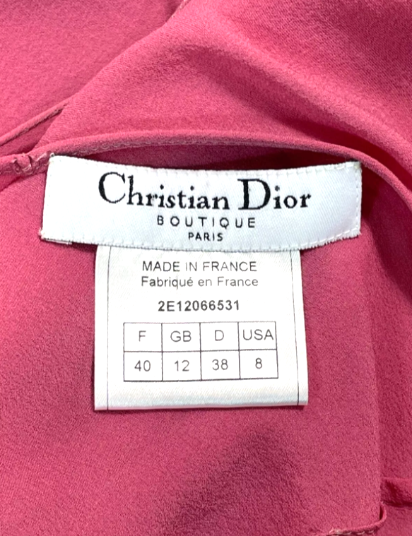 S/S 2002 Christian Dior by John Galliano Sheer Pink Silk High Slit Slip Dress