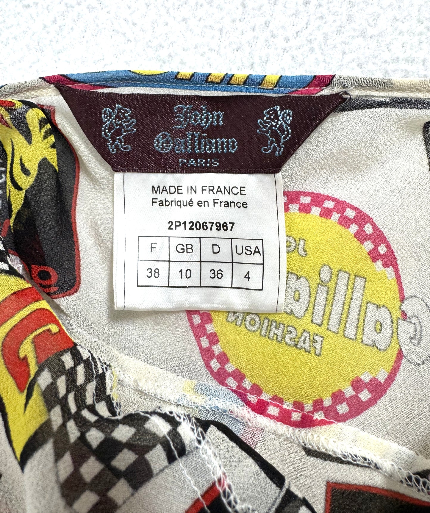 S/S 2002 John Galliano Sheer Ivory Silk Plunging Logo Formula One Racing Racing Wrap Style Dress