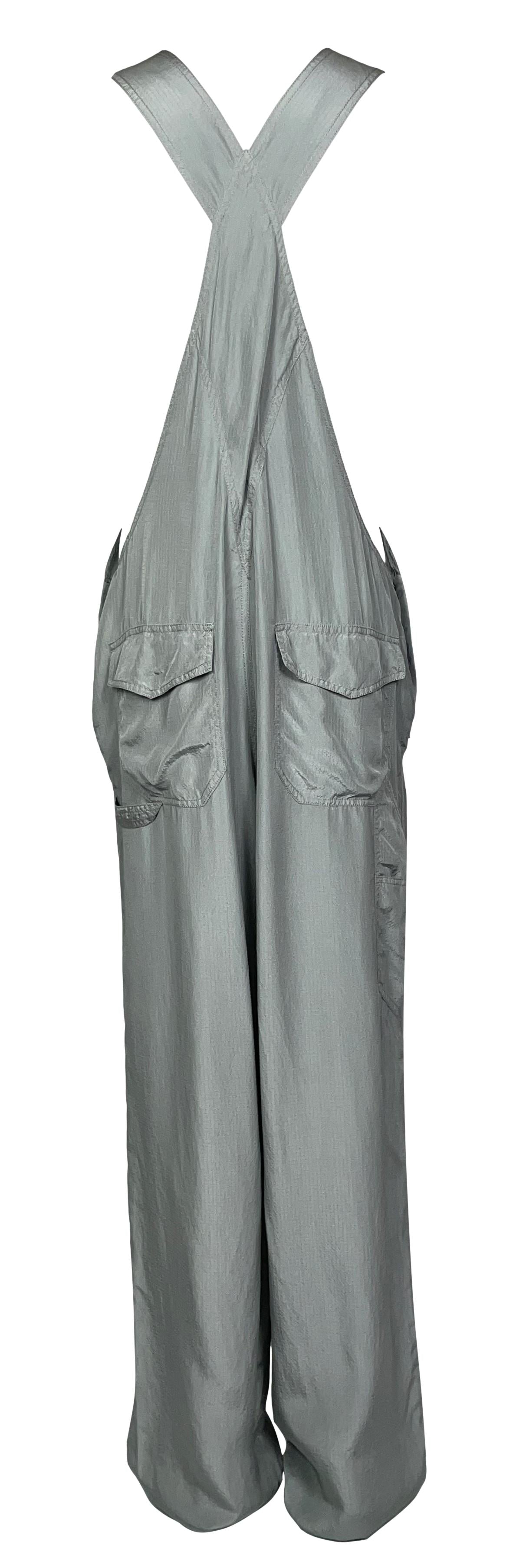 2003 Balenciaga by Nicolas Ghesquière Unisex Gray Silk Jumpsuit Overalls