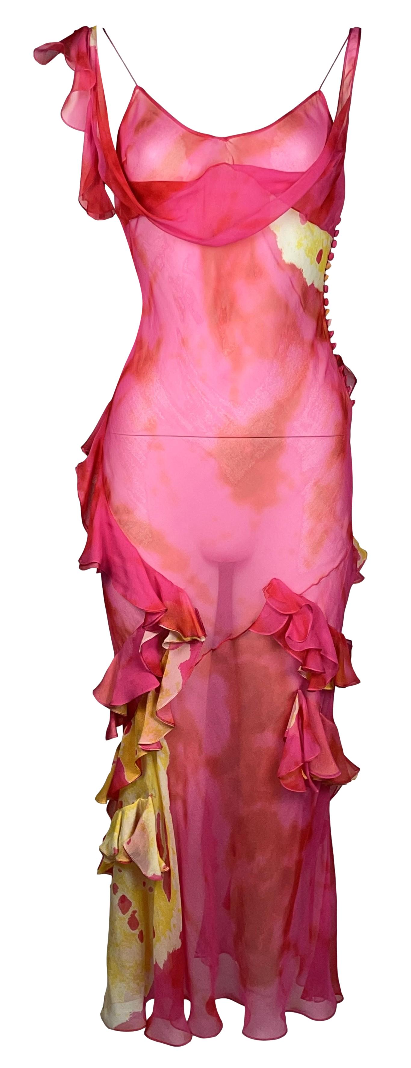 F/W 2003 Christian Dior by John Galliano Sheer Hot Pink & Yellow Silk – My Haute Wardrobe F/W 2003 Christian Dior by John Galliano Sheer Hot Pink & Yellow Silk – My Haute Wardrobe