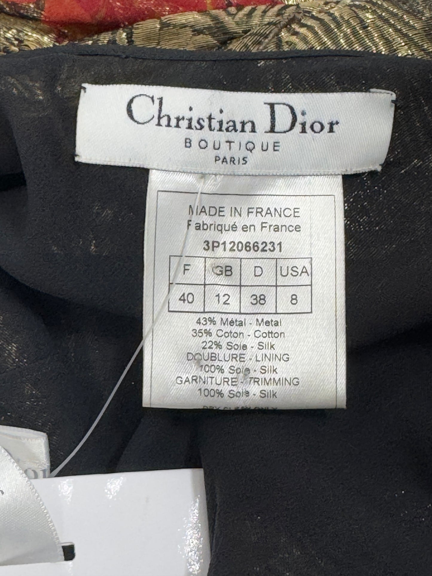 2003 Christian Dior by John Galliano Sheer Black Silk & Gold Floral Ruffle Maxi Dress