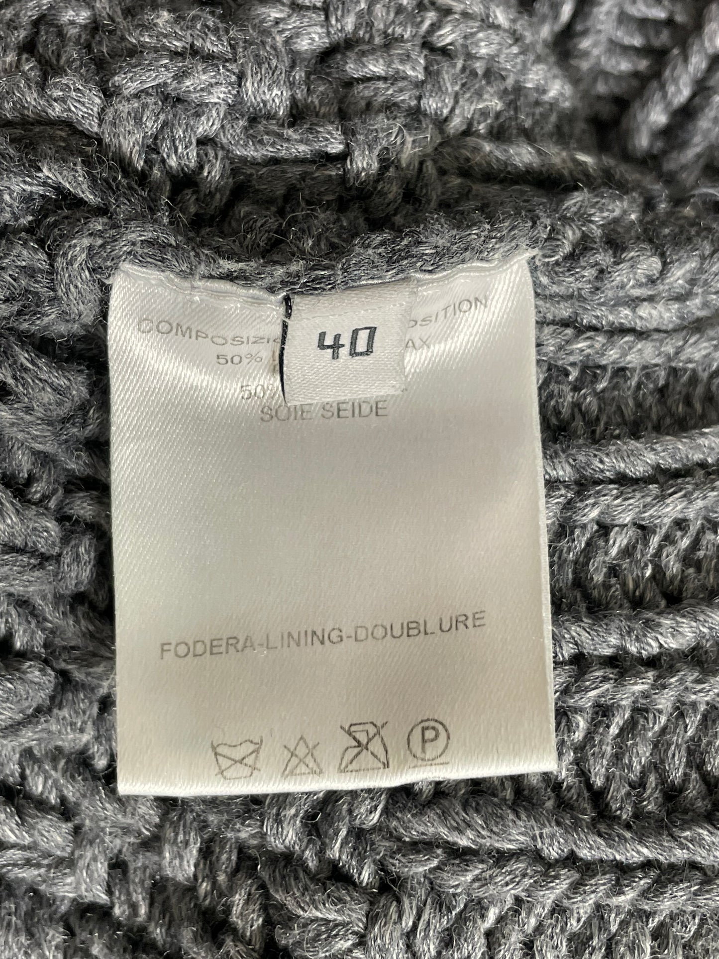 F/W 2003 Balenciaga by Nicolas Ghesquière Gray Knit Baggy Cropped Sweater Top