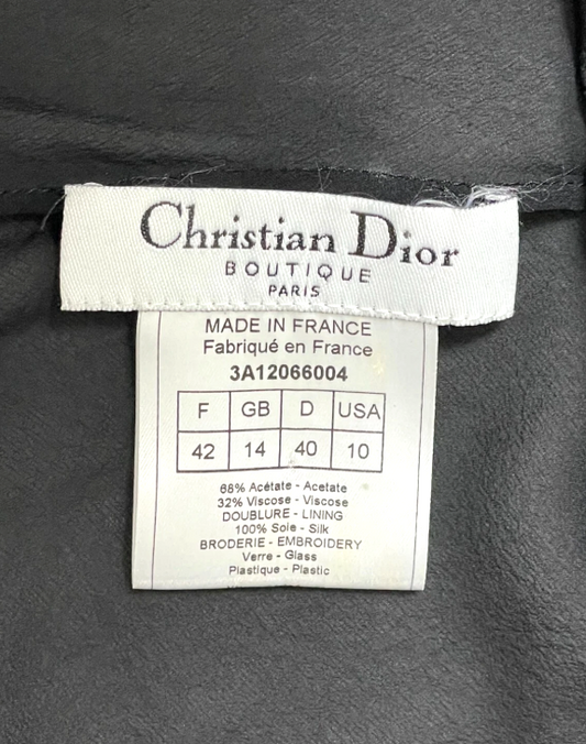 F/W 2003 Christian Dior x John Galliano Classy LBD Sheer Black Silk Slip Mini Dress