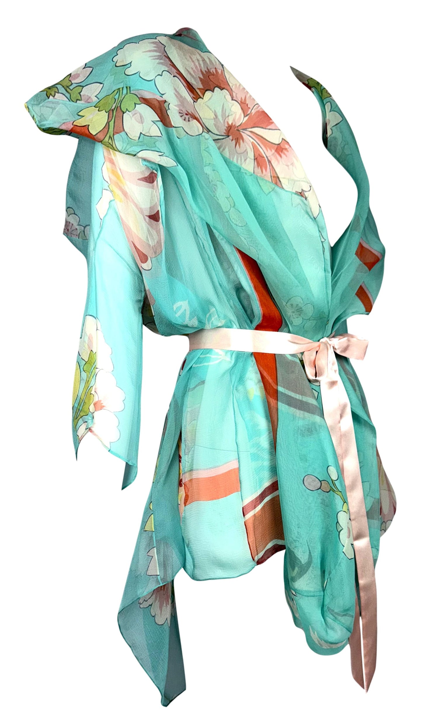 F/W 2003 Christian Dior by John Galliano Sheer Blue Number Jersey Jacket Mini Dress