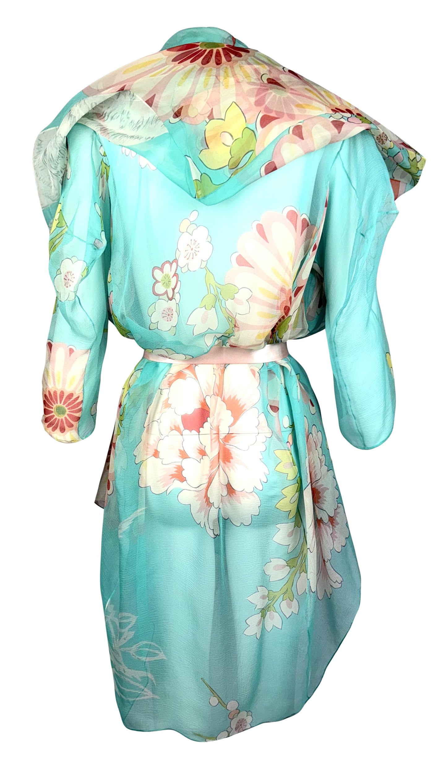 F/W 2003 Christian Dior by John Galliano Sheer Blue Number Jersey Jacket Mini Dress