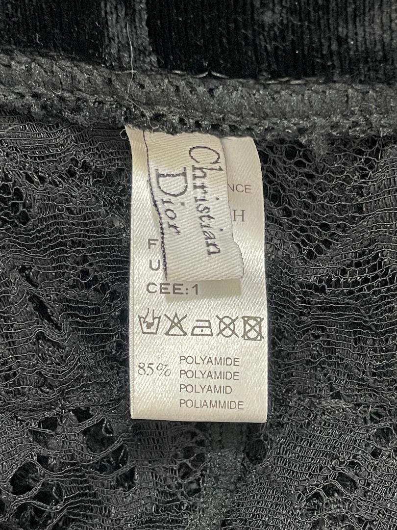 F/W 2003 Christian Dior by John Galliano Sheer Black Lace & Mesh Strapless Bodysuit Top