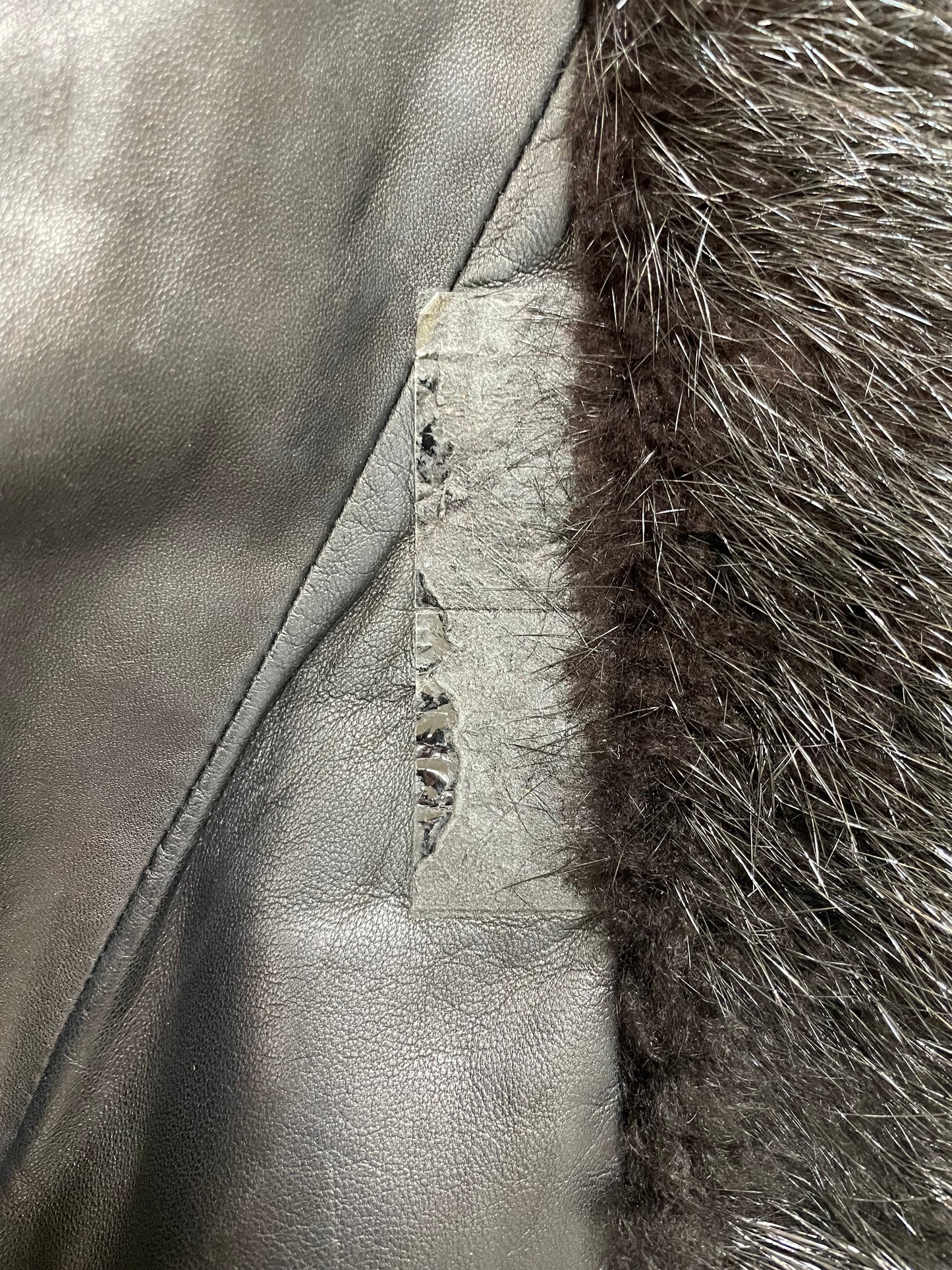 F/W 2003 Hermes by Maison Martin Margiela Runway Black Fur Cropped Coat Jacket