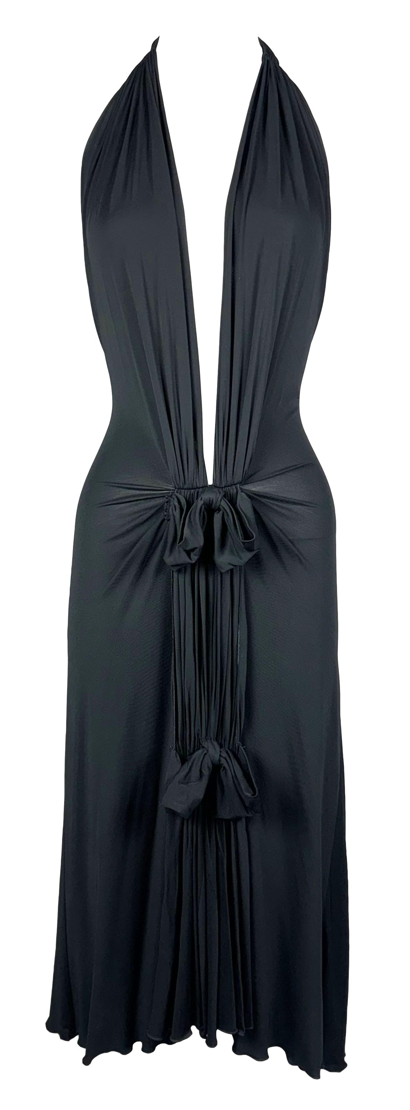 S/S 2003 Christian Dior by John Galliano Plunging Black Bows Backless Dress