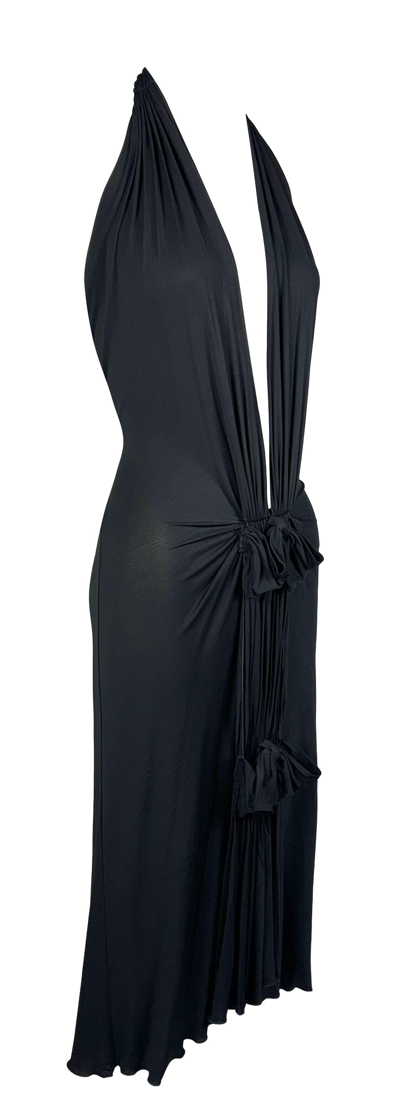 S/S 2003 Christian Dior by John Galliano Plunging Black Bows Backless Dress