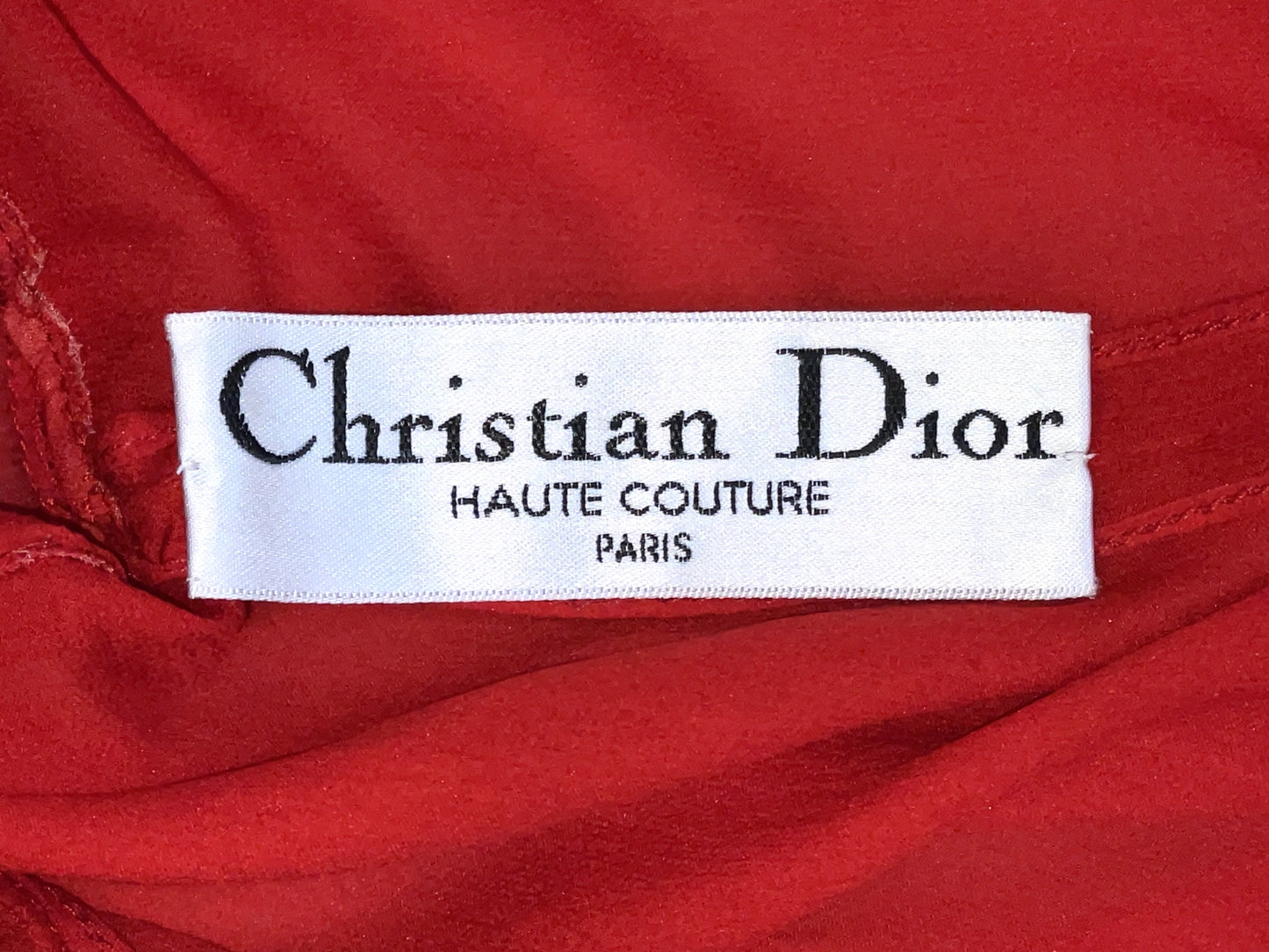 S/S 2003 Christian Dior by John Galliano Haute Couture Plunging Red Silk Embellished Maxi Dress