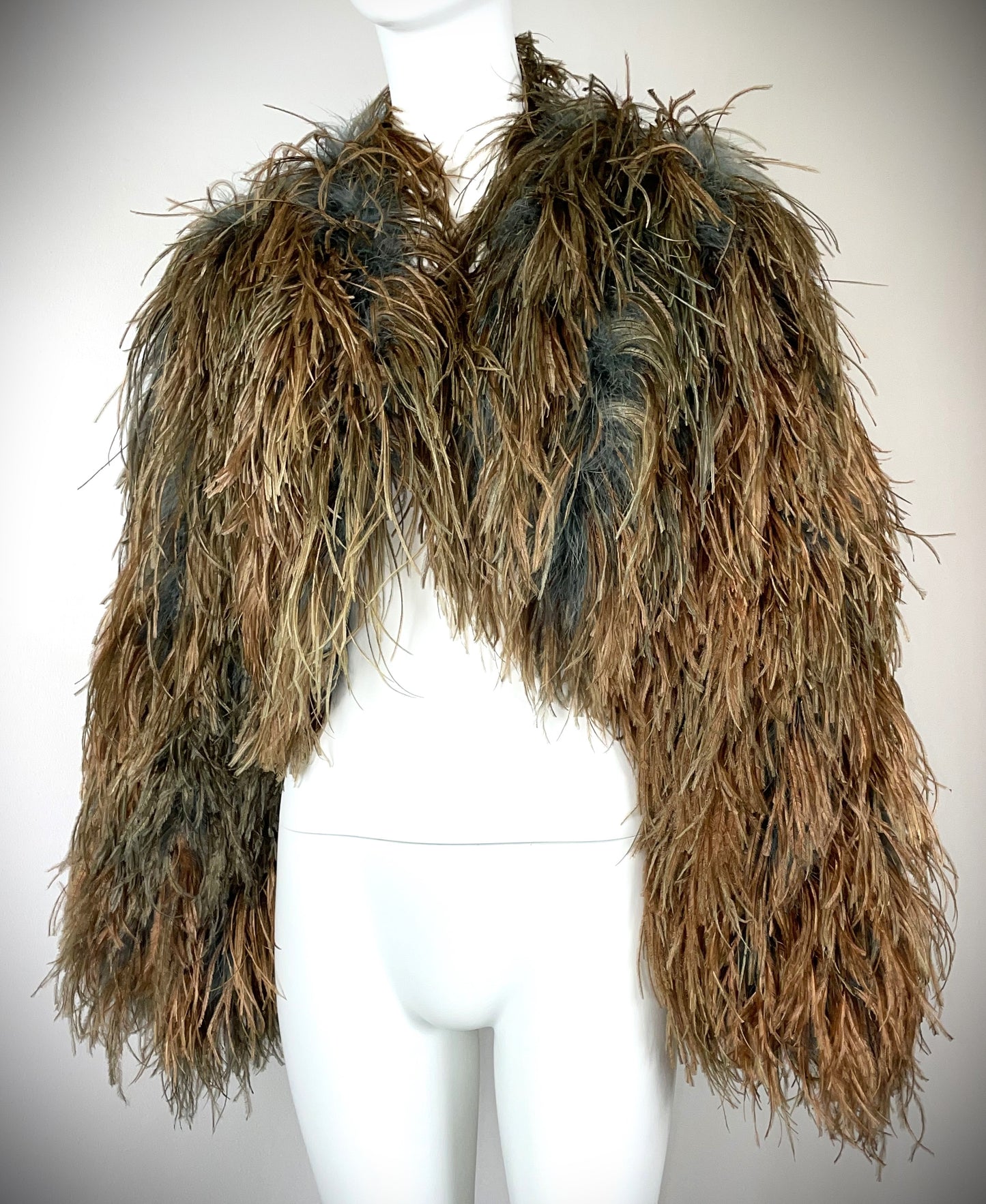 S/S 2003 Christian Dior by John Galliano Ombre Feather Cropped Jacket