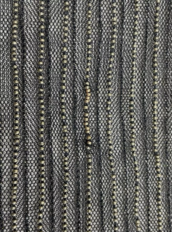 S/S 2003 Fendi by Karl Lagerfeld Runway Sheer Black Beaded Mesh Maxi Dress