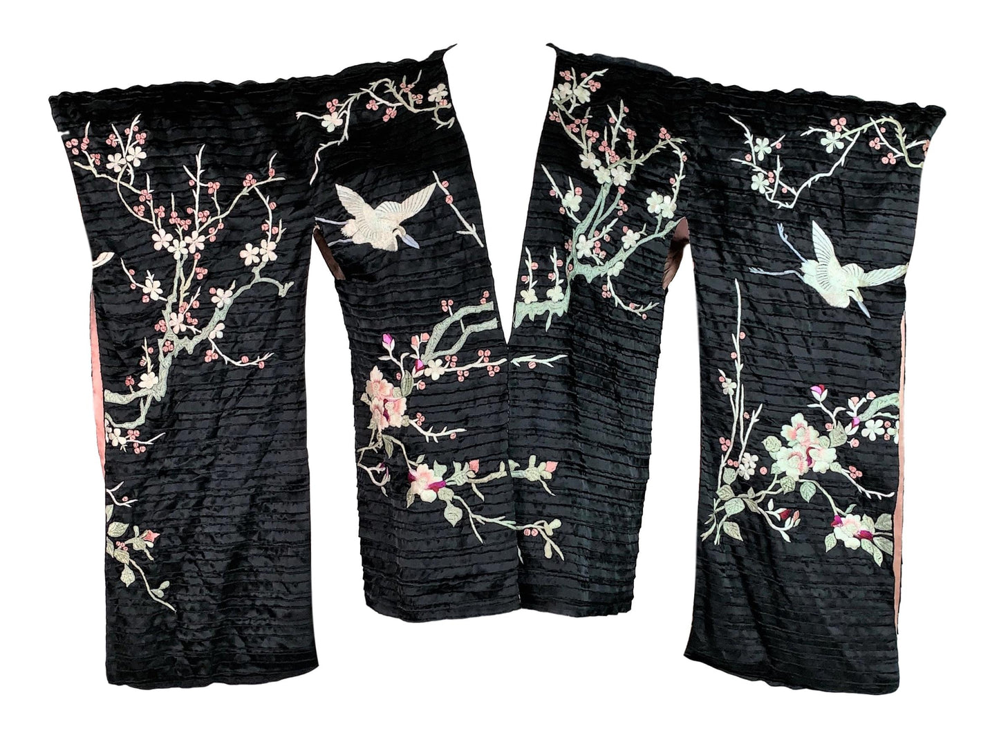 S/S 2003 Gucci by Tom Ford Runway Black Embroidered Cherry Blossom Kimono Dress Jacket