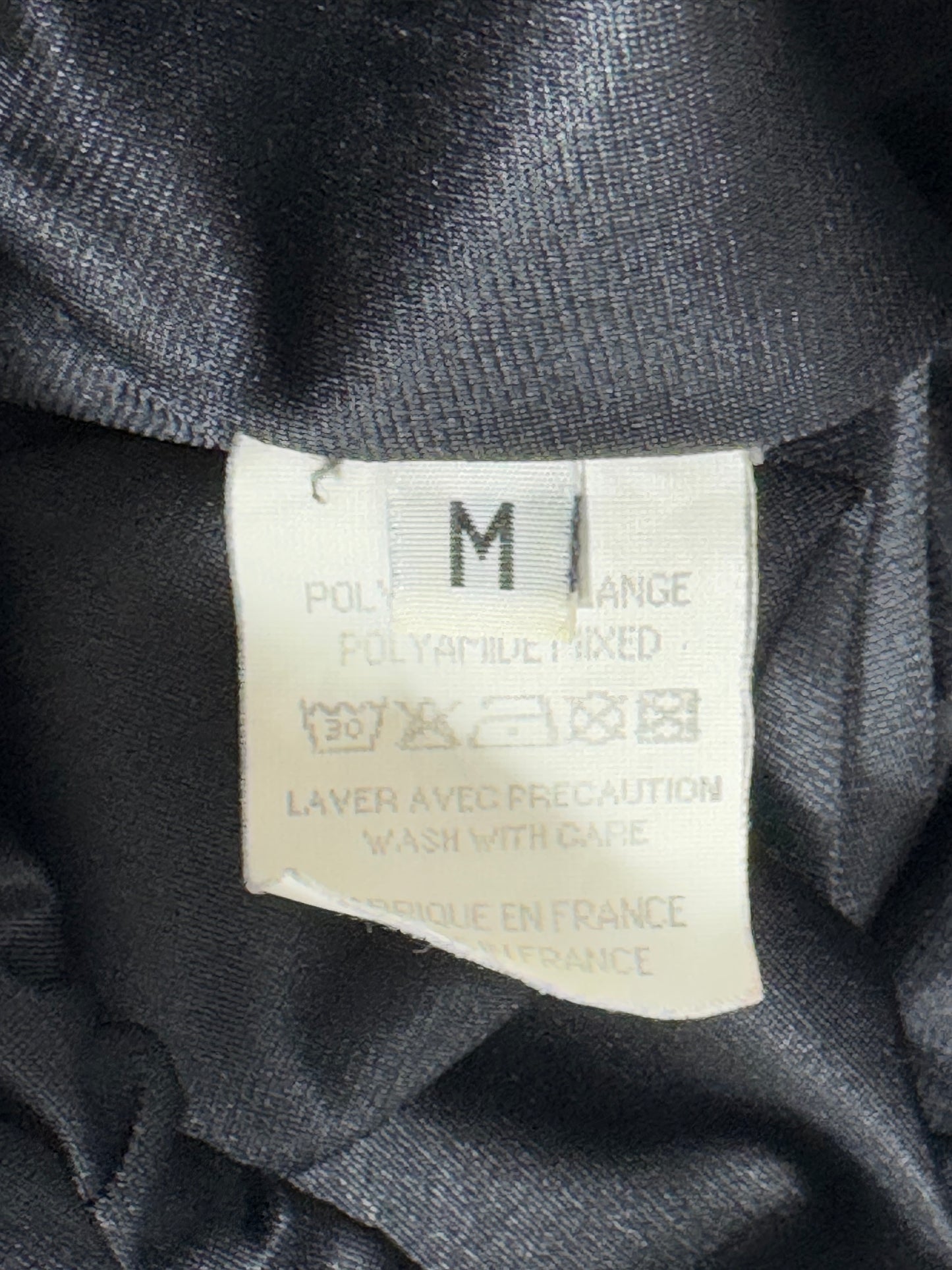 S/S 2003 Maison Martin Margiela Artisanal Runway Plunging Black Lace Trim Slip Dress