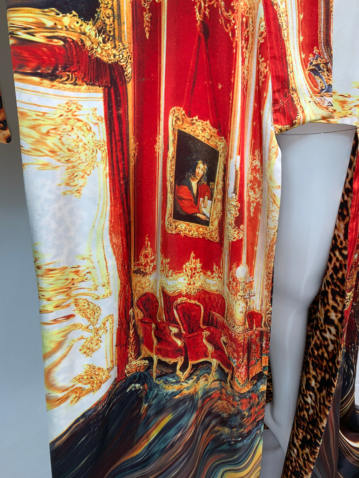 S/S 2003 Roberto Cavalli EXTREMELY RARE Extra Long Silk Reversible Kimono Dress Gown w Corset