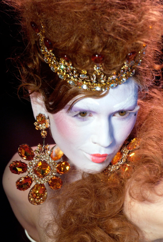 F/W 2004 Christian Dior by John Galliano Haute Couture Runway Huge Crystal Queen Earrings