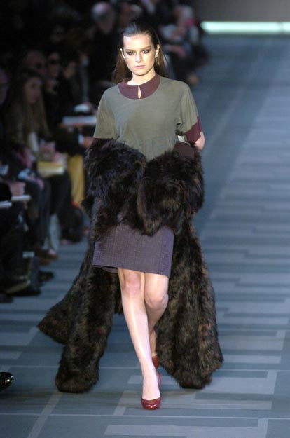 F/W 2004 Fendi by Karl Lagerfeld Fox Fur Cropped Jacket & Matching Handbag