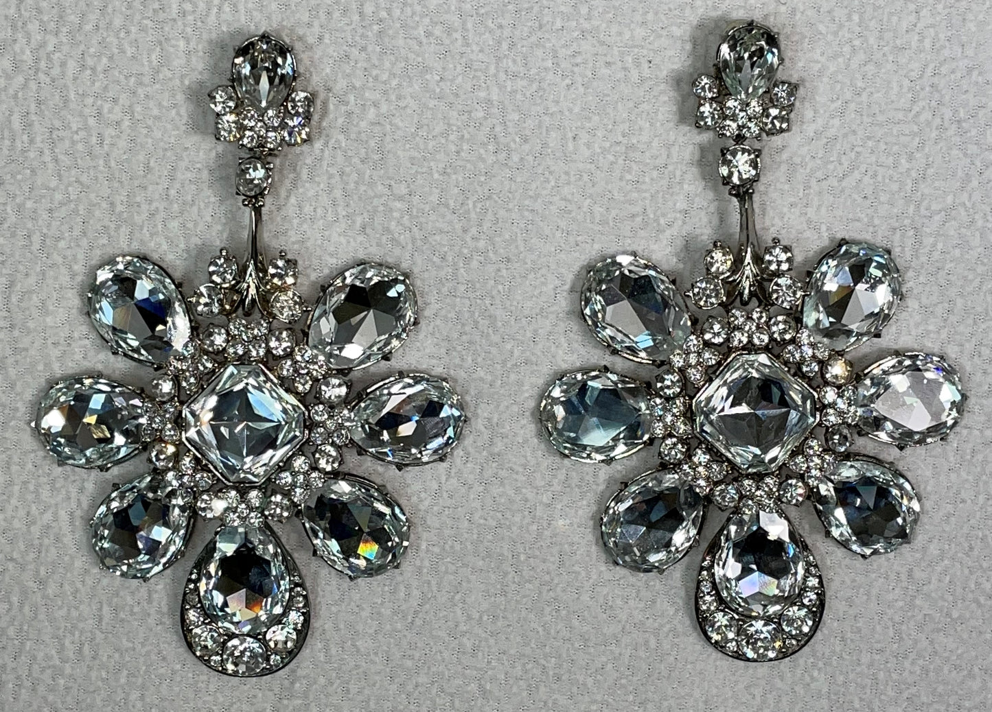 F/W 2004 Christian Dior by John Galliano Haute Couture Runway Huge Crystal Queen Earrings
