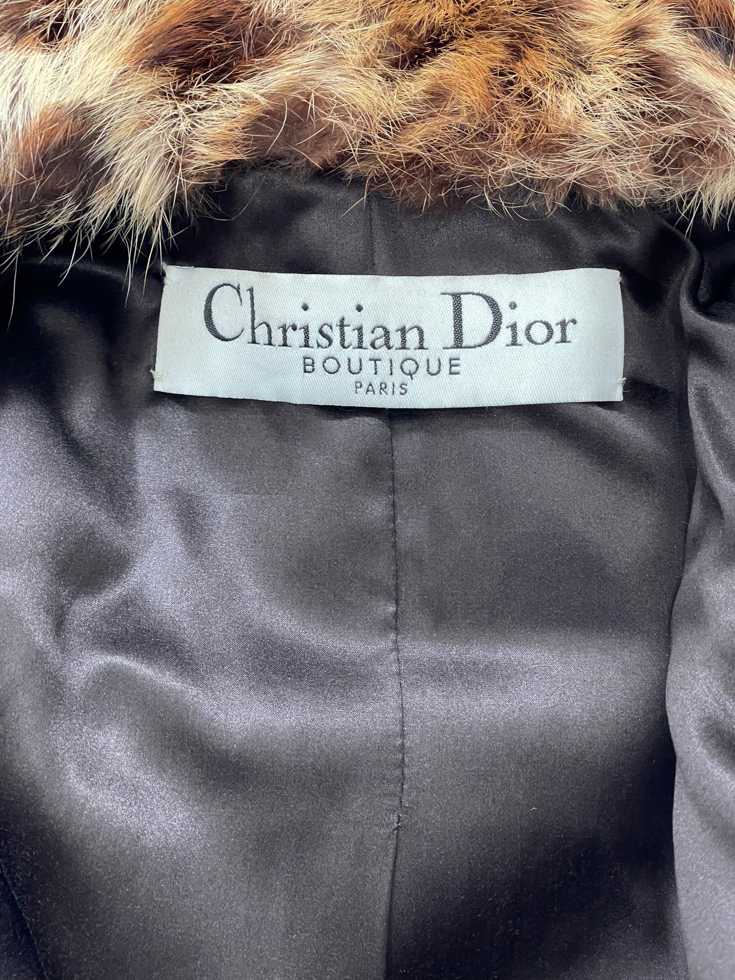 F/W 2004 Christian Dior by John Galliano Leopard Print Fur Hooded Coat Jacket