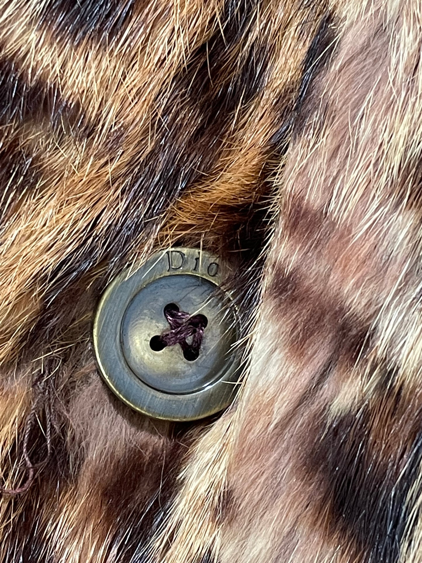 F/W 2004 Christian Dior by John Galliano Leopard Print Rabbit Fur Long Coat Jacket