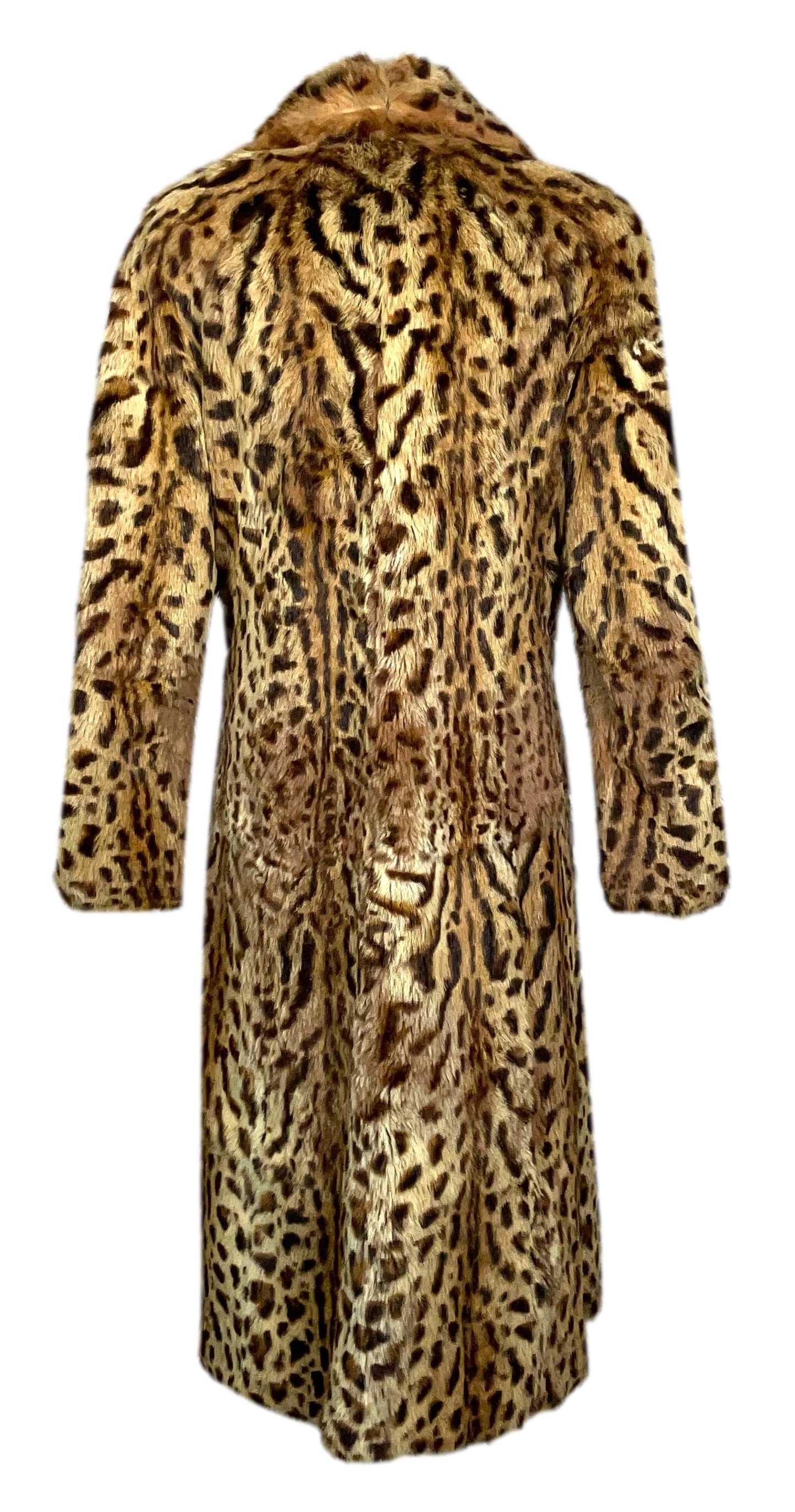 F/W 2004 Christian Dior by John Galliano Leopard Print Rabbit Fur Long Coat Jacket