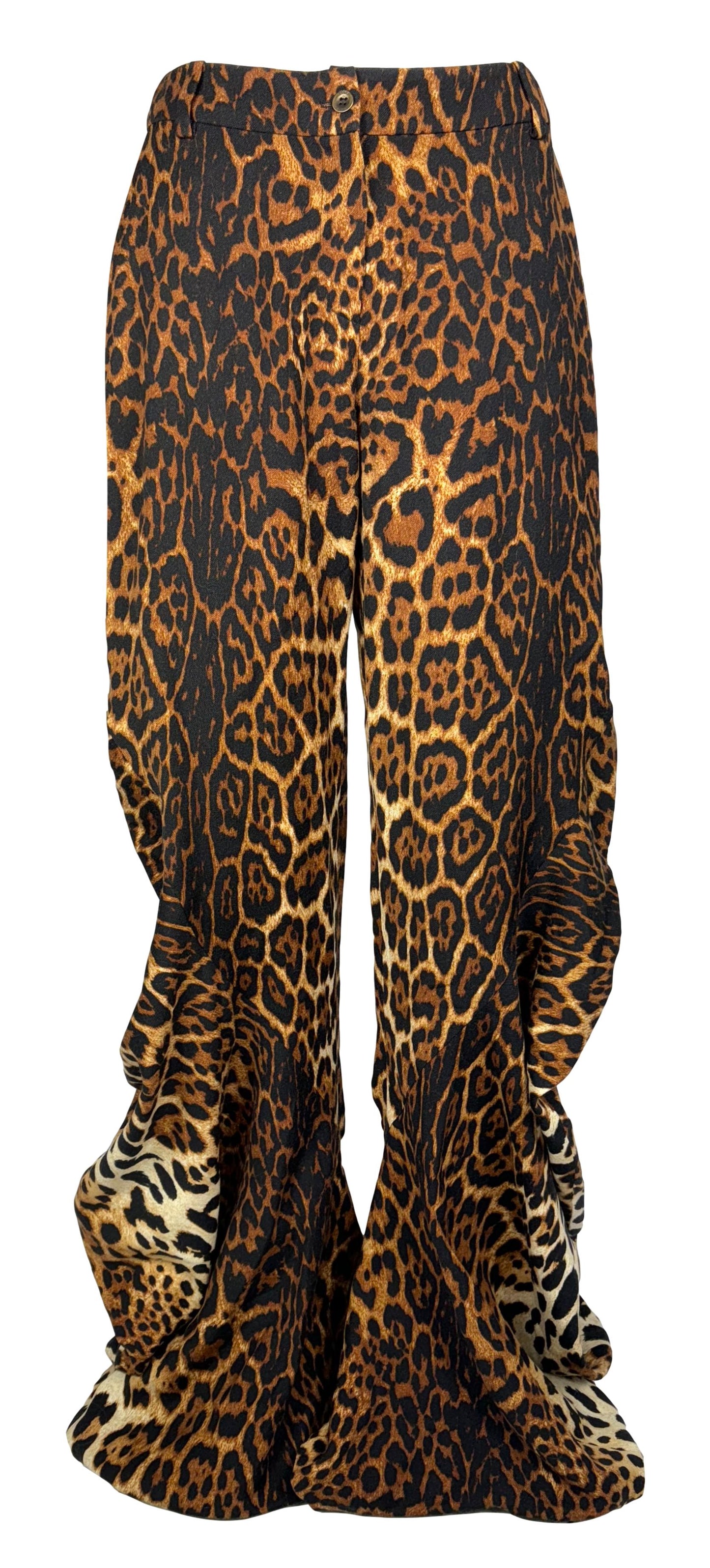 F/W 2004 Christian Dior by John Galliano Runway Baggy Leopard Print Pants
