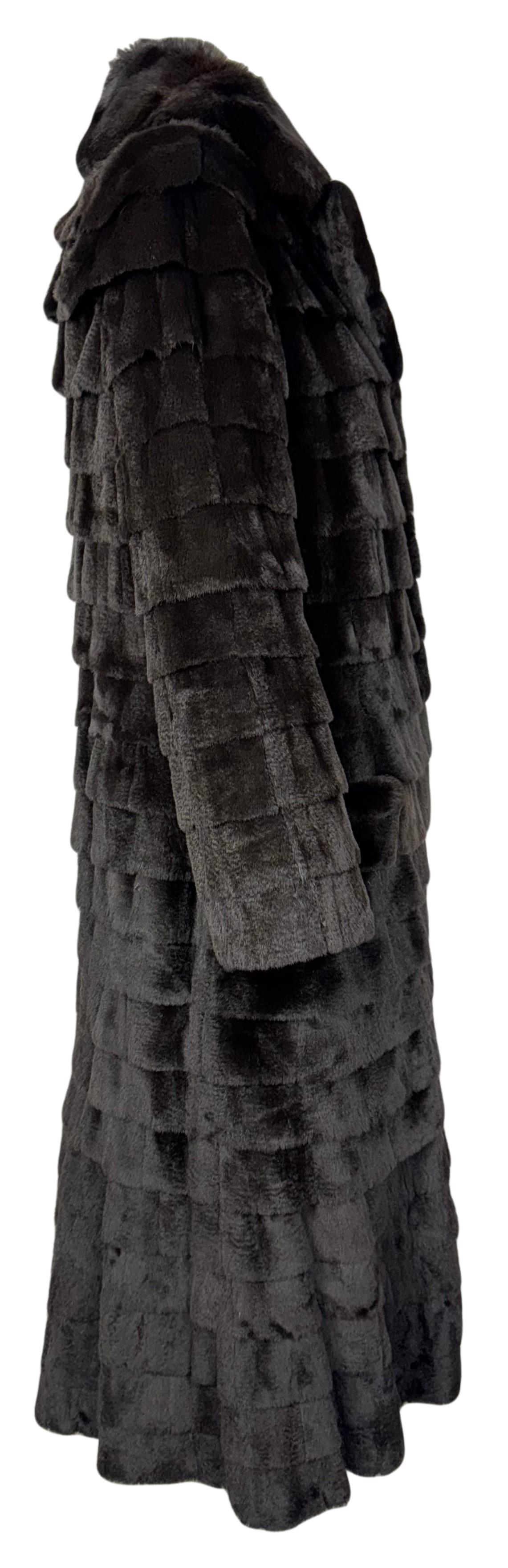 F/W 2004 Louis Vuitton by Marc Jacobs Runway Dark Brown Fur Layered Ruffle Coat Jacket