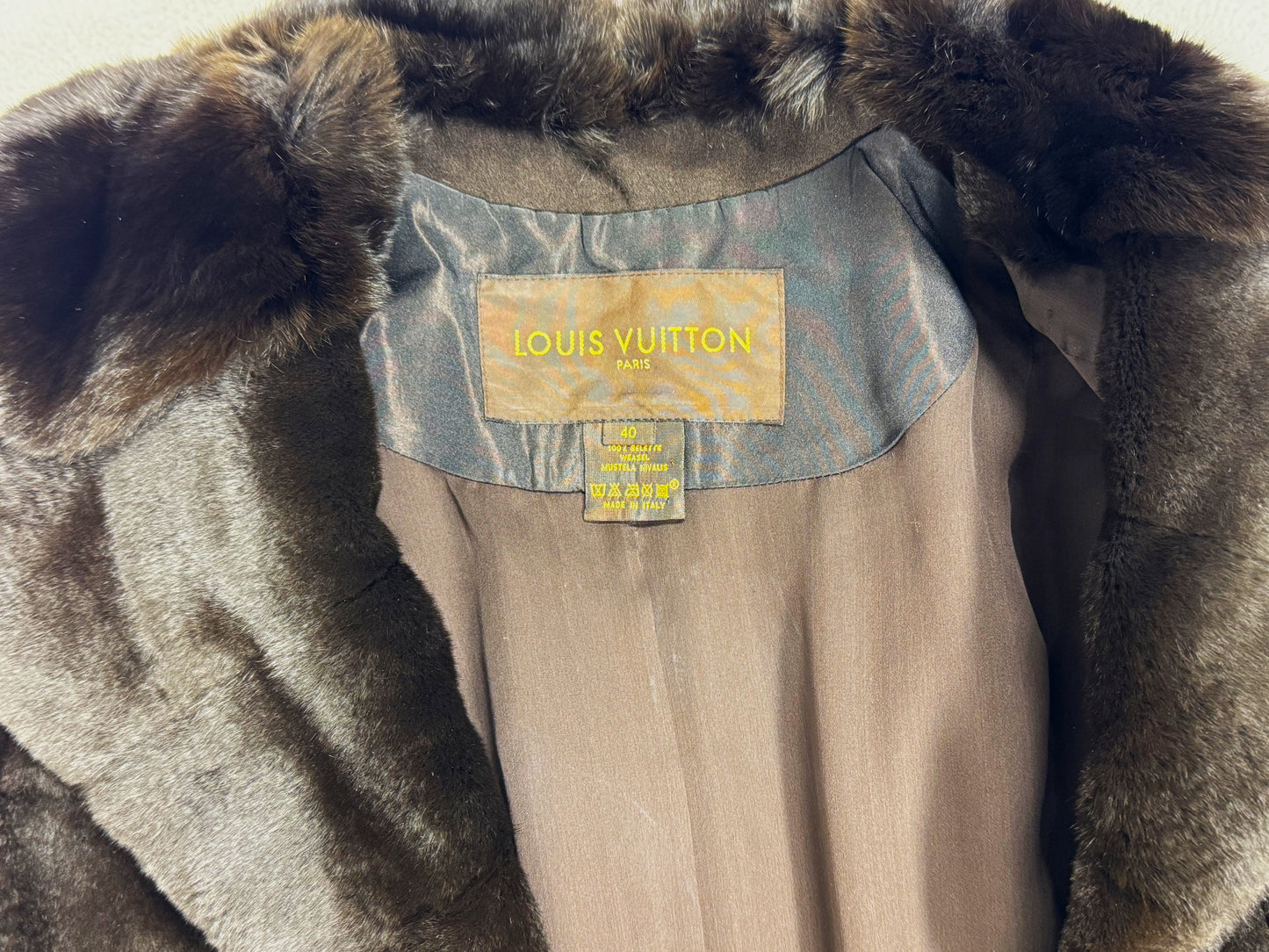 F/W 2004 Louis Vuitton by Marc Jacobs Runway Dark Brown Fur Layered Ruffle Coat Jacket