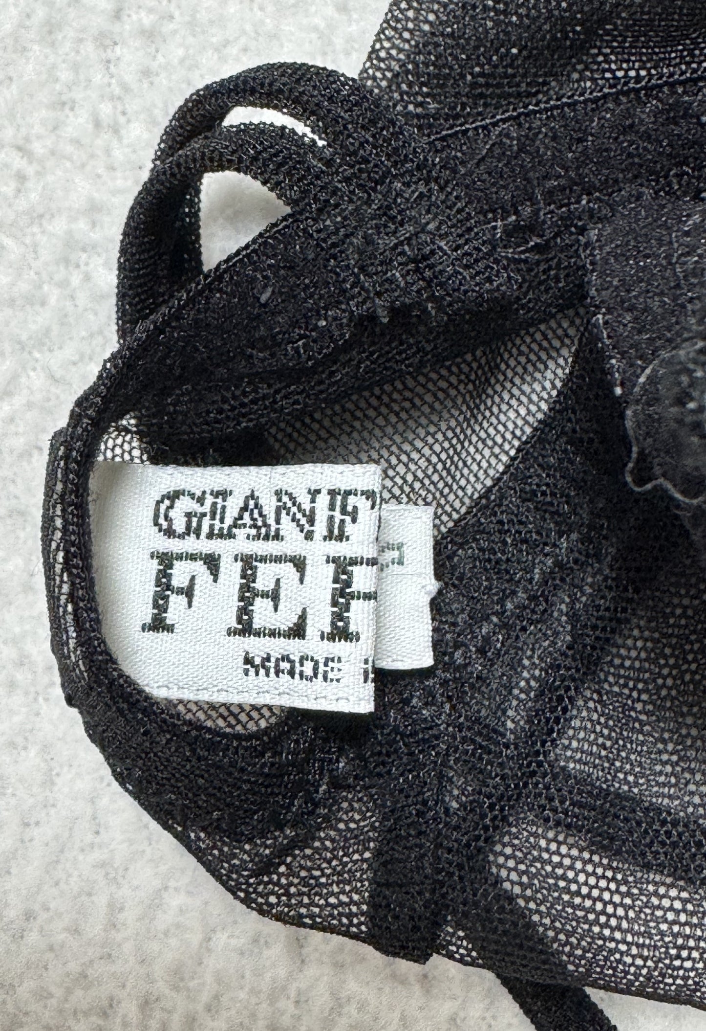 2000's Gianfranco Ferre Sheer Black Nylon Mesh & Faux Crocodile Embellished Bodycon Mini Dress