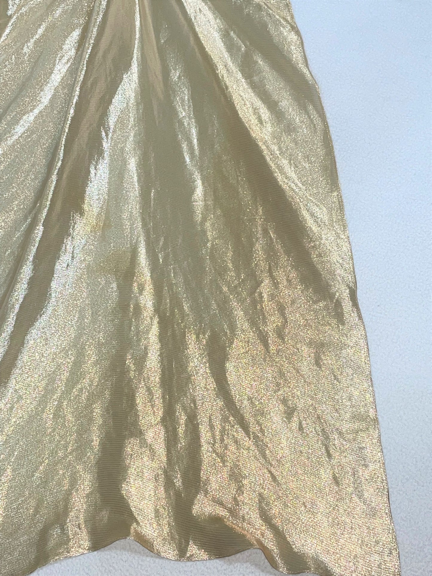 S/S 2004 Christian Dior by John Galliano Runway 1940's Old Hollywood Vixen Pin-Up Style Liquid Gold Lamé Gown Dress w Train