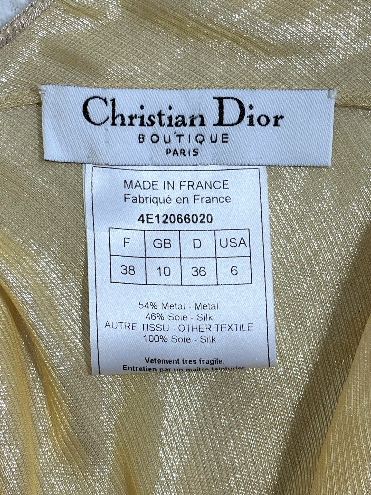 S/S 2004 Christian Dior by John Galliano Runway 1940's Old Hollywood Vixen Pin-Up Style Liquid Gold Lamé Gown Dress w Train