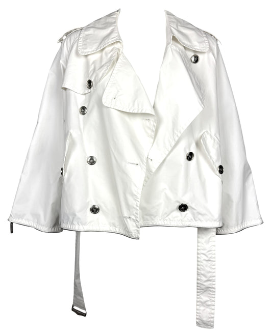 S/S 2004 Christian Dior by John Galliano White Cropped Trench Coat Jacket