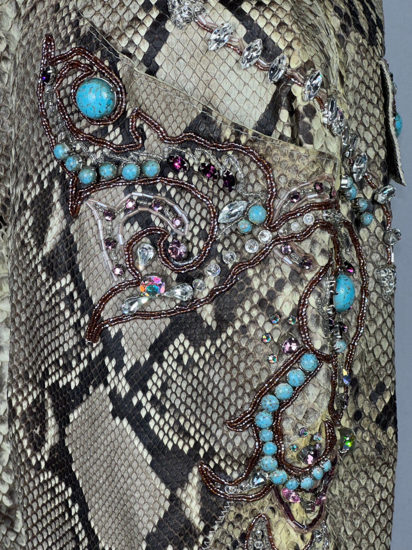 S/S 2004 Roberto Cavalli Runway Crystal Embellished Python Harem Pants