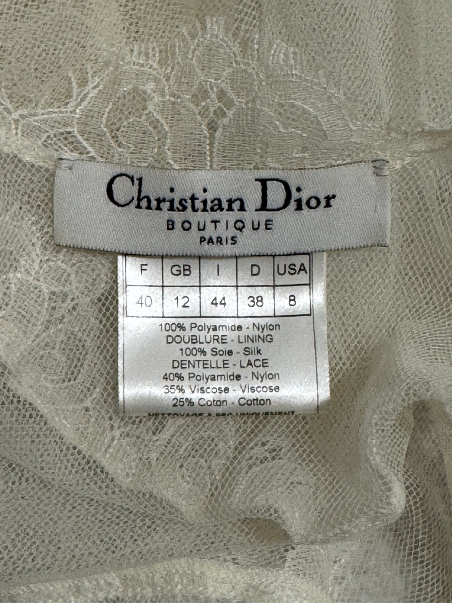 F/W 2005 Christian Dior by John Galliano Sheer Ivory Tulle Lace Ballerina Dress