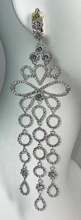 S/S 2005 Christian Dior by John Galliano Haute Couture Runway Large Clear Crystal Chandelier Earrings