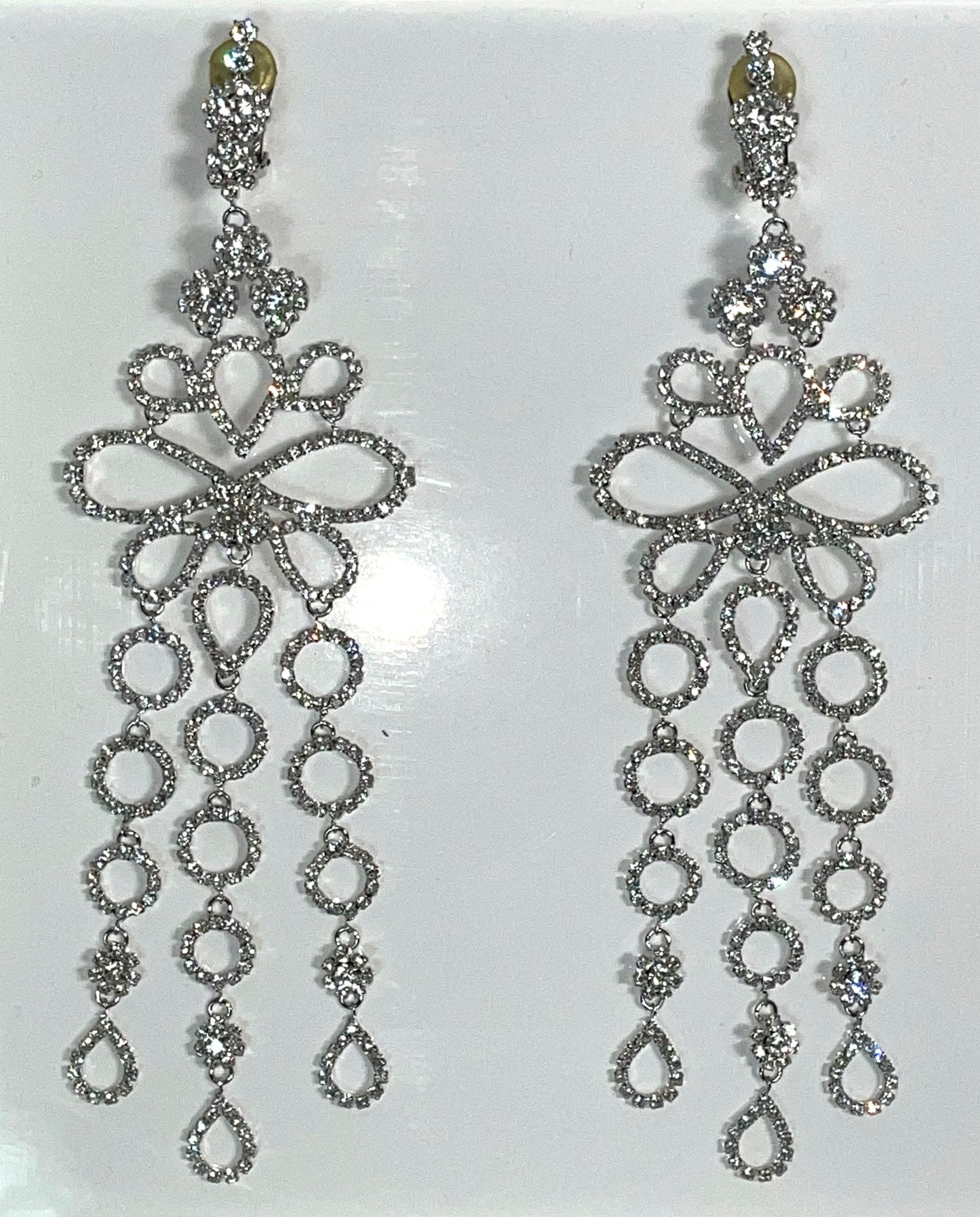 S/S 2005 Christian Dior by John Galliano Haute Couture Runway Large Clear Crystal Chandelier Earrings