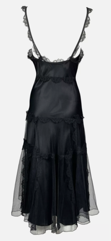 F/W 2005 Christian Dior by John Galliano Black Swan Ballerina Black Tulle Maxi Dress