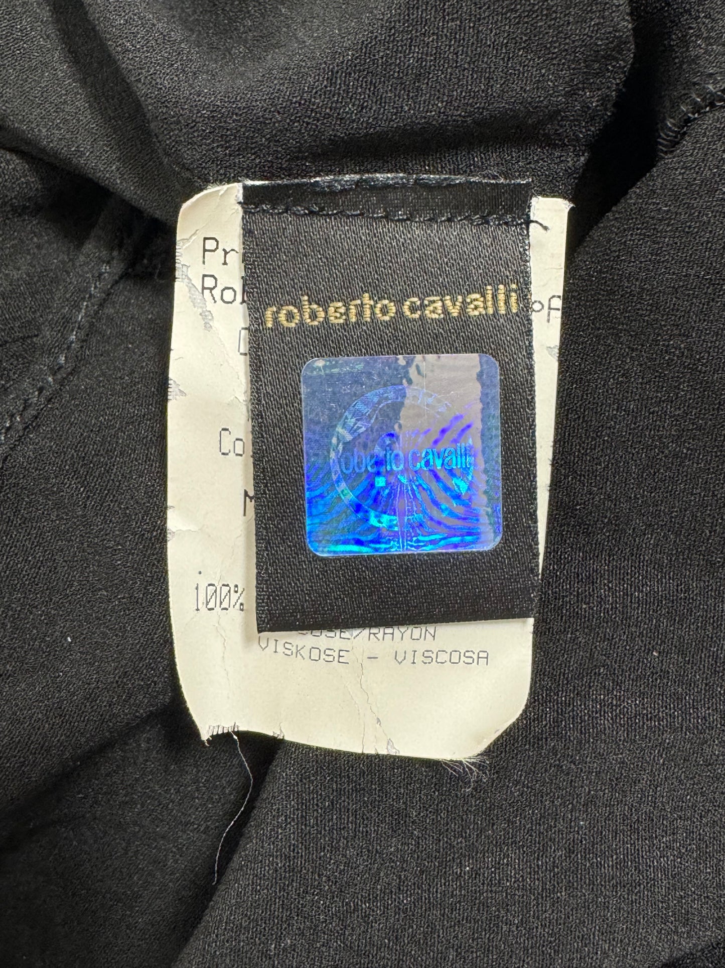 $30k F/W 2005 Roberto Cavalli RARE Special Edition Black Crystal Fully Embellished Backless Dress