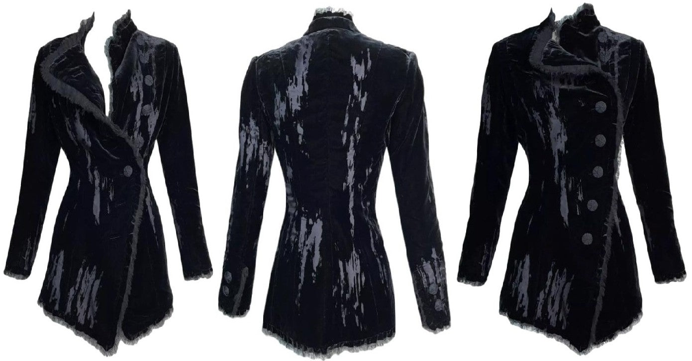 S/S 2005 Christian Dior by John Galliano Haute Couture Black Velvet Jacket