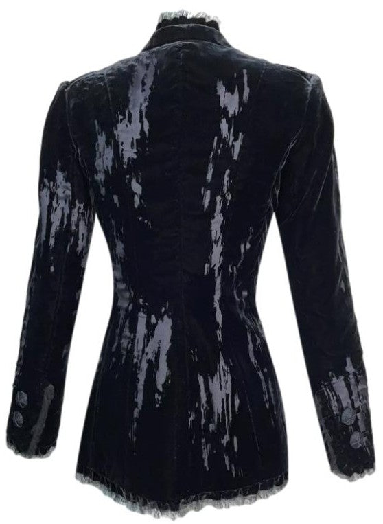 S/S 2005 Christian Dior by John Galliano Haute Couture Black Velvet Jacket